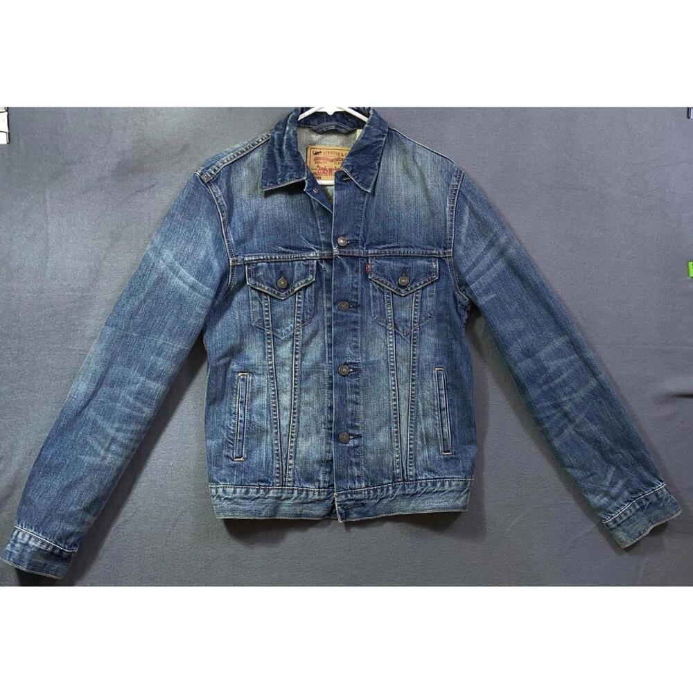 Levis Jacket Boys Small Blue Trucker Type 3 Pockets Denim Jeans Junior Kids read